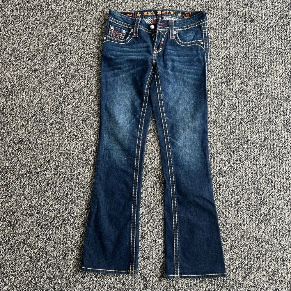 ROCK REVIVAL Alivia Dark Blue Jeans - Picture 2 of 14